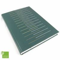 Notizbuch, DIN A4, gold silber Linien, dunkelgrün, 180 Blatt blanko Recycling-Papier, Hardcover, handgefertigt, UNIKAT Bild 1
