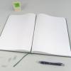 Notizbuch, DIN A4, gold silber Linien, dunkelgrün, 180 Blatt blanko Recycling-Papier, Hardcover, handgefertigt, UNIKAT Bild 4