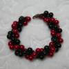 Perlenset handgefädelt aus schwarzen und roten Wachsperlen in türkischer Häkeltechnik Bild 5