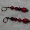 Perlenset handgefädelt aus schwarzen und roten Wachsperlen in türkischer Häkeltechnik Bild 6