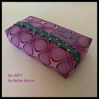 Taschentüchertasche "TaTüTa lila Blumen" aus Baumwollstoff genäht, von he-ART by helen hesse Bild 1