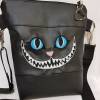 Kleine Handtasche Grinsekatze schwarzt Umhängetasche Halloween Tasche mit Anhänger Kunstleder Bild 6
