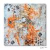 Acrylmalerei als abstraktes Duo in knalligem Orange, ungerahmt, Kleine Wandkunst, Wohnraumdekoration Bild 3