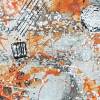 Acrylmalerei als abstraktes Duo in knalligem Orange, ungerahmt, Kleine Wandkunst, Wohnraumdekoration Bild 5