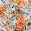 Acrylmalerei als abstraktes Duo in knalligem Orange, ungerahmt, Kleine Wandkunst, Wohnraumdekoration Bild 6
