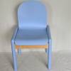 blauer Vintage Holzstuhl Hülsta Schalensitz Bild 2