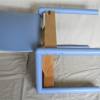 blauer Vintage Holzstuhl Hülsta Schalensitz Bild 8