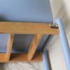 blauer Vintage Holzstuhl Hülsta Schalensitz Bild 9
