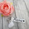 Schlüsselanhänger silberfarben Anhänger Mama Herz  Schlüsselanhänger Muttertag aus Kunstleder silber Bild 3