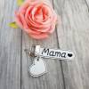 Schlüsselanhänger silberfarben Anhänger Mama Herz  Schlüsselanhänger Muttertag aus Kunstleder silber Bild 5