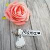 Schlüsselanhänger silberfarben Anhänger Mama Herz  Schlüsselanhänger Muttertag aus Kunstleder silber Bild 6