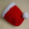 Weihnachtsmütze Kindermütze Nikolausmütze. gehäkelt, rot - weiß, Polyacryl  Größe 44 - 46 cm Bild 4