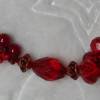 Perlenset handgefädelt aus roten Wachsperlen und Acrylkristallen in türkischer Häkeltechnik Bild 5
