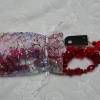 Perlenset handgefädelt aus roten Wachsperlen und Acrylkristallen in türkischer Häkeltechnik Bild 7