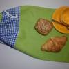 Brotbeutel "de luxe" Leinen lindgrün/ blau mit Baumwollkordel von friess-design Bild 3