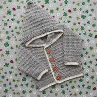 Babyjacke mit Kapuze ab Größe 50/56 bis Größe 98/104 handgestrickt Pullover Strickjacke Geschenk Junge Mädchen Taufe Geburt Bild 1