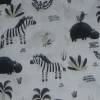 10,30 EUR/m Stoff Baumwolle Dschungel Hipzoo Zebra Hippo Hippos Kinderstoff auf weiß Bild 6