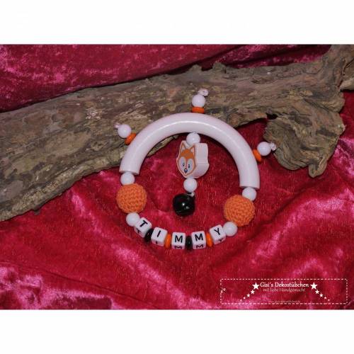 Greifling mit Fuchs und Häkelperle