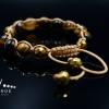 Damen Armband aus Edelsteinen Tigerauge Achat und Hämatit mit Knotenverschluss, Makramee Armband, 10 mm Bild 4