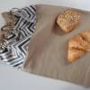 Brotbeutel *Zigzag* Baumwolle beige mit Kordel von friess-design Bild 3