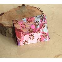 Geldbörse Conga, wirklich praktisch! Cord rosa bordeux Blumen Bild 1