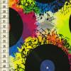 Baumwolljersey Digitaldruck Jersey Stoff Schallplatten mit bunten Musiknoten Bild 3
