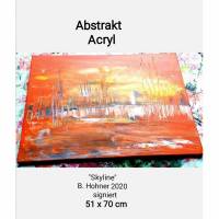 Acrylgemälde abstrakt Skyline 51x70cm Bild 1
