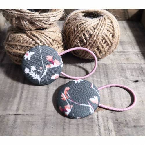 Haargummis mit Stoff bezogen, Haarschmuck, Haarknopf