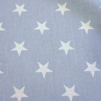 Baumwoll-Stoffe "weiße Sterne" auf wolkenblau hellblau weiß pastell für Stoffmasken Bild 1