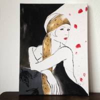 Twenties Girl handgemalt - Einzelstück, 40x30cm Bild 1