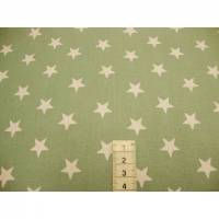Baumwoll-Stoffe "weiße Sterne" auf mint weiß pastell nähen Utensilos Geschenke GeMeteware Webware Bild 1