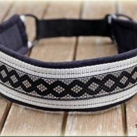 Zugstopp Halsband mit Pfötchen, Rhomben oder Stacheldraht, orange schwarz silber für Hunde , Hundehalsband Martingale Bild 7