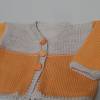 Babyjäckchen gestrickt aus weicher Wolle (Merinowolle) in Orange und Beige Bild 4