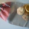 Brotbeutel "de luxe" Leinen beige/ rot mit Baumwollkordel von friess-design Bild 3