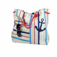 großer Shopper  "Leni" - maritimes Strand-Bag für deinen Urlaub oder deiner Freizeit * Einkaufstasche Bild 1