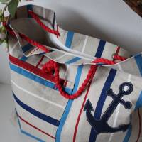 großer Shopper  "Leni" - maritimes Strand-Bag für deinen Urlaub oder deiner Freizeit * Einkaufstasche Bild 9