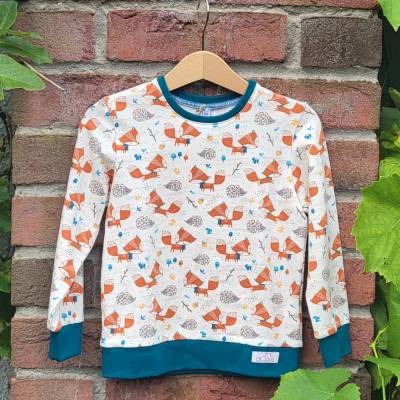 Langarm T-Shirt aus weichem BIO Jersey im "Fuchs und Igel" Design by Puck von Stoffonkel