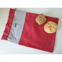 Brotbeutel *Amore* Baumwolle rot/ sottile mit Kordel von friess-design Bild 1