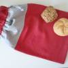 Brotbeutel *Amore* Baumwolle rot/ sottile mit Kordel von friess-design Bild 3