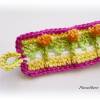 Gehäkeltes romantisches Armband mit Blüten aus Baumwolle - fuchsia, gelb, weiß, orange, grün Bild 3