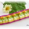 Gehäkeltes romantisches Armband mit Blüten aus Baumwolle - fuchsia, gelb, weiß, orange, grün Bild 5