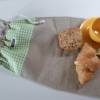 Brotbeutel "de luxe" Leinen beige/ grün mit Baumwollkordel von friess-design Bild 3