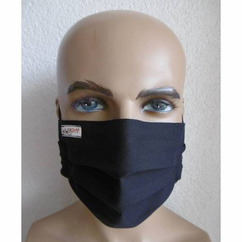 Mund Nasen Maske-Atmungsaktiv sterilisierbar mit Nasenbügel-Schwarz