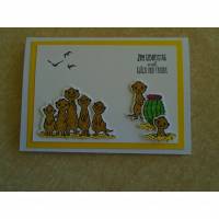 Geburtstagskarte Erdmännchen Glückwunschkarte zum Geburtstag Grußkarte Karte Erdmännchen Erdmännchenkarte Geburtstag Bild 1