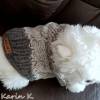 Pullover für kleine Hunde Hellgrau Anthrazit gestrickt Wolle Lana Grossa Colorblocking Rückenlänge 28 cm Bild 6