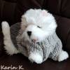 Pullover für kleine Hunde Hellgrau Anthrazit gestrickt Wolle Lana Grossa Colorblocking Rückenlänge 28 cm Bild 8
