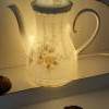 Schöne alte Kaffeekanne als Lampe aus Porzellan mit LED Bild 4