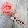 Schlüsselanhänger rosa Anhänger Mama Herz  Schlüsselanhänger Muttertag aus Kunstleder Bild 2