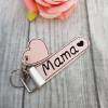 Schlüsselanhänger rosa Anhänger Mama Herz  Schlüsselanhänger Muttertag aus Kunstleder Bild 5