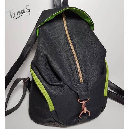 Rucksack Delari_Bag#1 in schwarz/grün